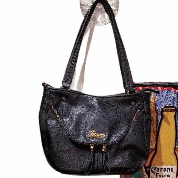 GUSSACI Black Pebbled Leather Purse in EUC - Picture 3 of 9